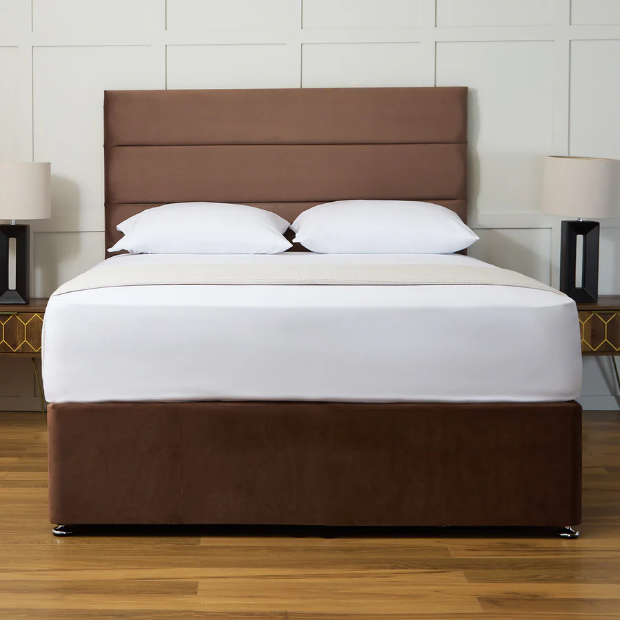 Opulence Vencil Divan Bed Set with Headboard UK - Side view of premium divan from Newcastle Beds UK